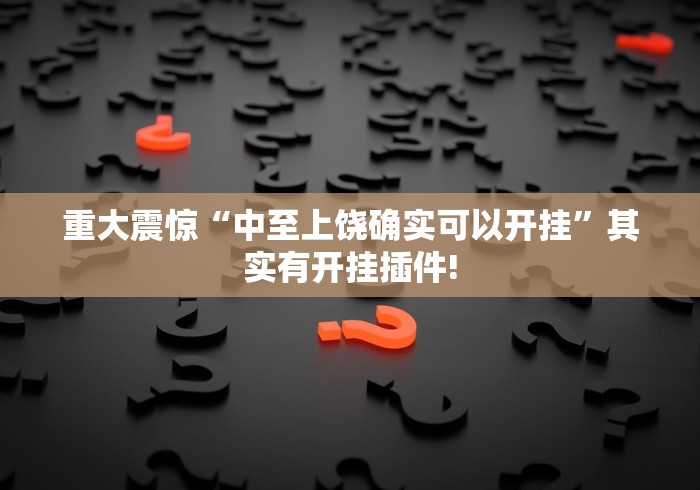 重大震惊“中至上饶确实可以开挂”其实有开挂插件!