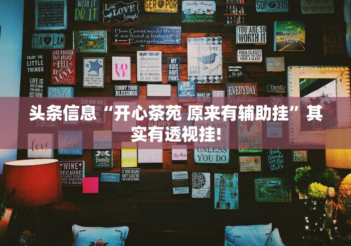 头条信息“开心茶苑 原来有辅助挂”其实有透视挂!
