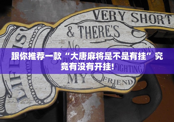 跟你推荐一款“大唐麻将是不是有挂”究竟有没有开挂!