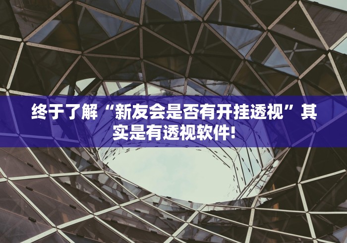 终于了解“新友会是否有开挂透视”其实是有透视软件!
