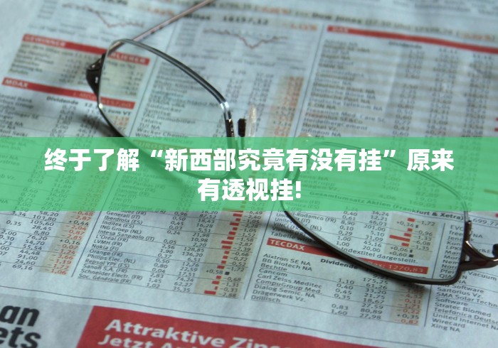 终于了解“新西部究竟有没有挂”原来有透视挂!