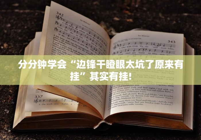 分分钟学会“边锋干瞪眼太坑了原来有挂”其实有挂!
