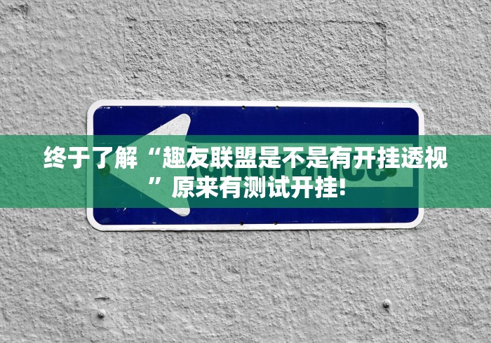 终于了解“趣友联盟是不是有开挂透视”原来有测试开挂! 终于了解“趣友联盟是不是有开挂透视”原来有测试开挂!