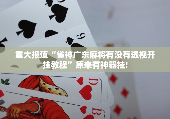 重大报道“雀神广东麻将有没有透视开挂教程”原来有神器挂!