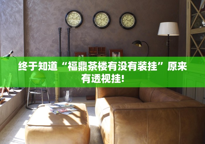 终于知道“福鼎茶楼有没有装挂”原来有透视挂!