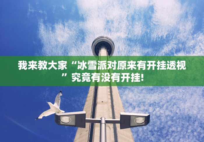 我来教大家“冰雪派对原来有开挂透视”究竟有没有开挂!