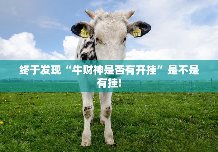 终于发现“牛财神是否有开挂”是不是有挂!