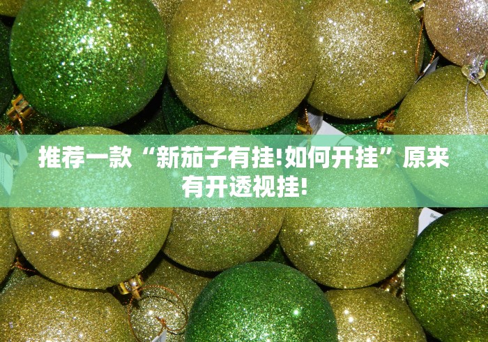 推荐一款“新茄子有挂!如何开挂”原来有开透视挂!