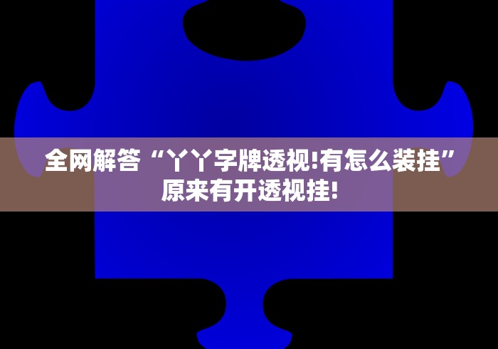 全网解答“丫丫字牌透视!有怎么装挂”原来有开透视挂!