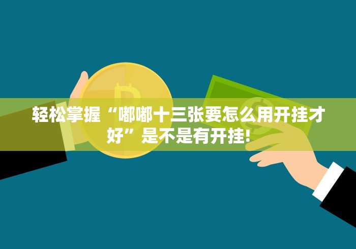 轻松掌握“嘟嘟十三张要怎么用开挂才好”是不是有开挂!